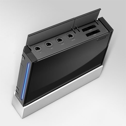 Black Wii with gamecube ports : wii